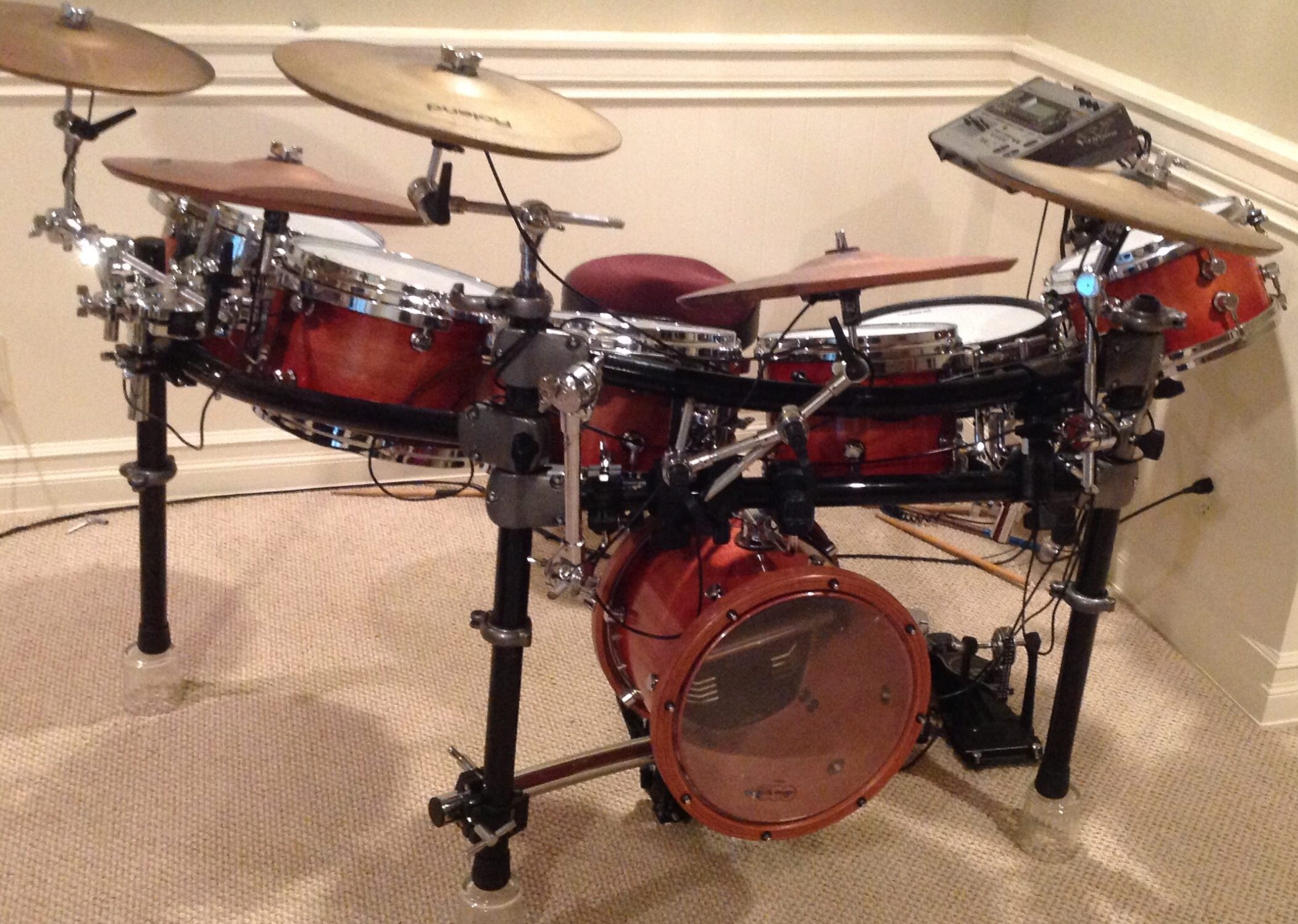 Custom drum set handcrafted by Robert Stineman.