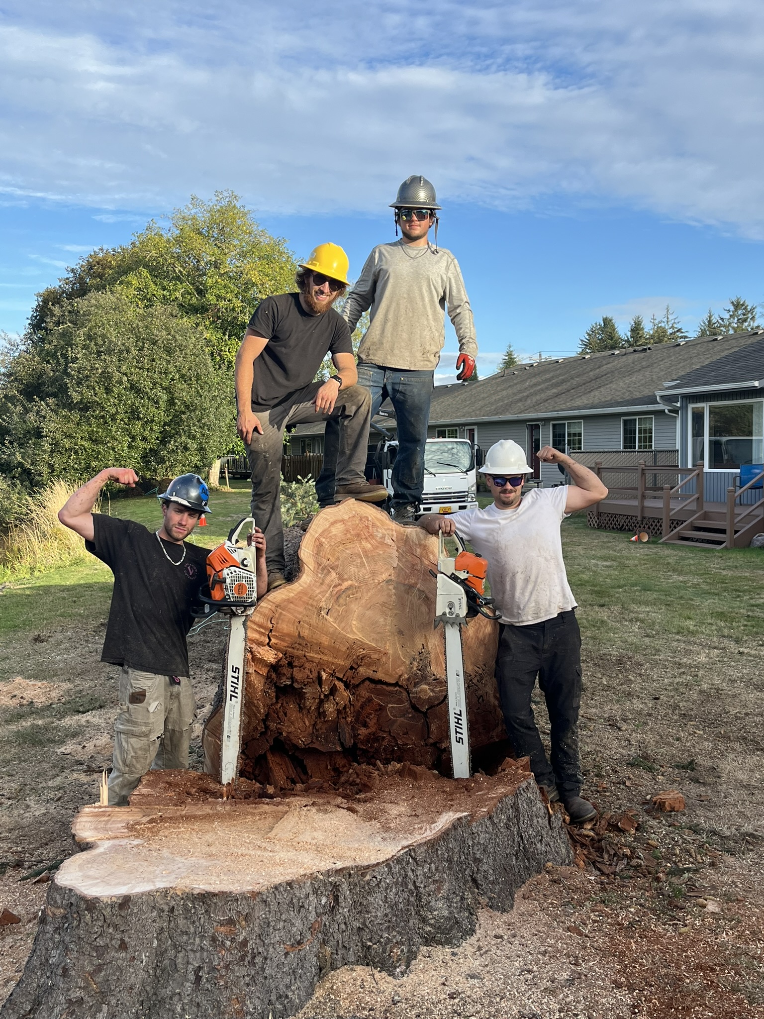 Young's River Tree Service crew working on the Oregon Coast